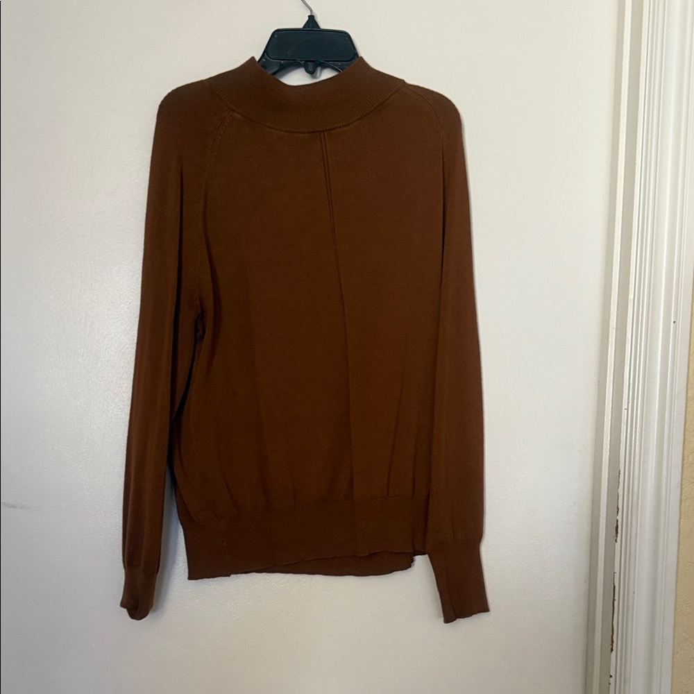 Time and Tru Women's Cowl Neck Sweater in Rich Brown